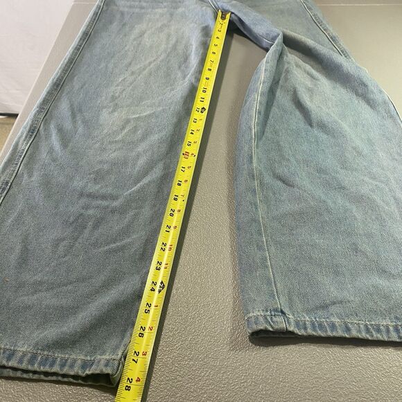 DAZY Jeans Wide Leg High Rise Light Wash Denim Pockets Womens L Blue - Picture 7 of 11